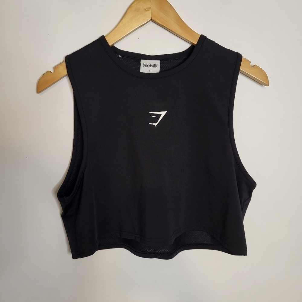 Gymshark Sleeveless Gym Yoga Workout Running Training Crop Tank Top Black Small
